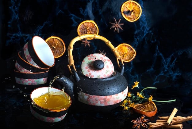 A photograph depicting a luxurious oriental setting, with elements like spices (cinnamon, cloves), incense, and amber stones prominently displayed. The lighting should be warm and inviting, emphasizing the richness and sensuality of the oriental fragrance family.