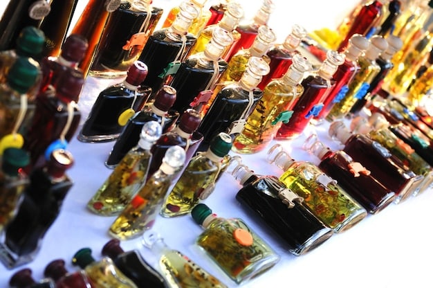 A close-up shot of various perfume samples with handwritten labels detailing the scent notes.