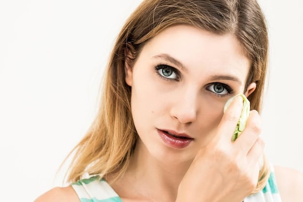 A woman gently dabbing concealer under her eye with her ring finger. The focus is on the technique of using minimal pressure and blending seamlessly. This technique is essential for the No-Makeup Makeup Look.