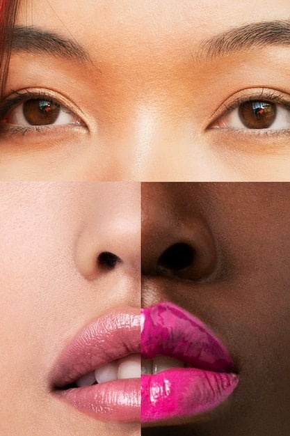 A series of close-up images showing the step-by-step process of creating a gradient lip: starting with bare lips, then applying concealer, applying the main lip color to the center, blending outwards, and finally cleaning up the edges with a Q-tip. This serves as a visual guide for Creating a Gradient Lip: A Step-by-Step Tutorial for a Trendy Look.