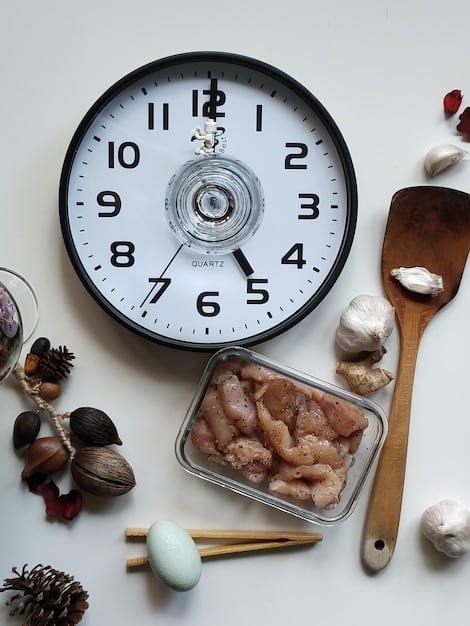 A visual representation of the 16/8 intermittent fasting schedule, showing a clock or timer indicating the 8-hour eating window and the 16-hour fasting window. The image includes healthy food icons during the eating window to emphasize a balanced diet. This aims to simply explain if Is Intermittent Fasting Right for You? A Data-Driven Look at the Latest Research is easily included in your routing.
