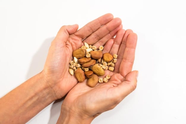 Close-up shot of a person's hand reaching for a handful of mixed nuts from a small wooden bowl. The background is blurred, creating a bokeh effect that highlights the texture and color of the nuts (almonds, walnuts, cashews). The scene conveys a sense of healthy indulgence, fitting the theme of The Ultimate Guide to Healthy Snacking: 10 Options Under 200 Calories.