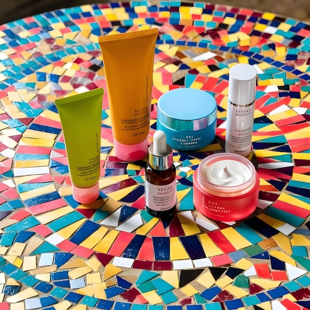 A variety of multi-tasking skincare products, such as tinted sunscreens, SPF moisturizers, and BB creams with SPF, is displayed on a minimalist shelf. The products are neatly arranged to showcase their dual functionality and time-saving benefits in the context of the Summer Beauty Forecast: Top 7 Skincare Trends for Sun Protection and Hydration in 2025.